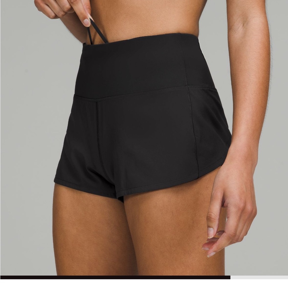 lululemon athletica speed up high rise black Women's Athletic Shorts